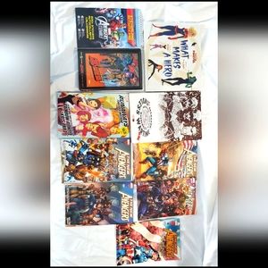 :* Mix lot of 10 AAFES  MARVEL COMICS & activity & graphic HC & PB books with cd